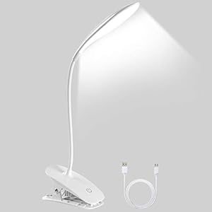 URAQT Led-klemlamp, USB-Leeslamp, Boekenlamp, USB Clip-on Tafellamp met 3 Helderheidsniveaus Dimbaar voor Lezen, Werken