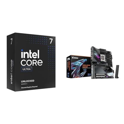 Image of Intel Ultra 7 Desktop Processor 265KF - 20 cores (8P+12E) & GIGABYTE Z890 AORUS Master Intel Core Ultra (Series 2) LGA 1851 Motherboard,ATX,DDR5,5X M.2,PCIe 5.0,Thunderbolt 4,WIFI7,10GbE LAN,EZ-Latch