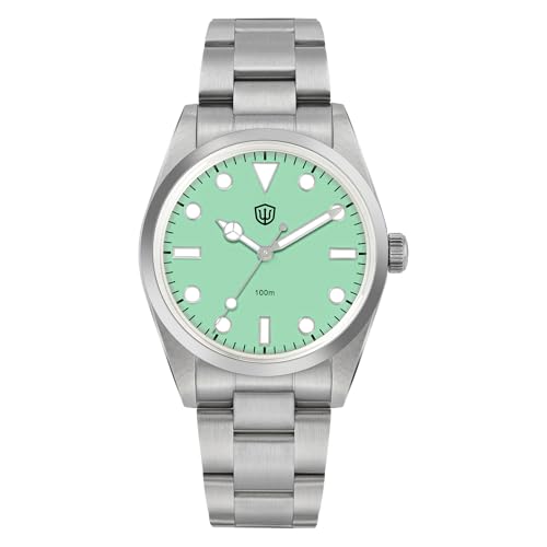 Image of watchdives VH31 Quartz Watch, WD1016 V3 Men Watches 37mm Dial Stainless Steel Wristwatch Sweep Sports Watch 100M Waterproof