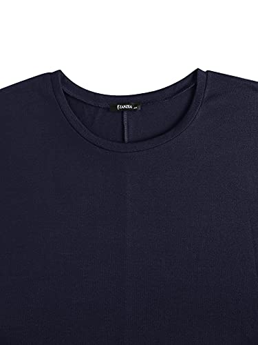 Image of ZANZEA Women's Off The Shoulder Batwing Tops Casual Loose Oversized Tshirts Long Sleeve Fall Pullover Sweater Tops