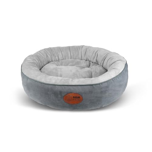 PATAM Cuccia per Cani e Gatti da Interno, Morbida, Sfoderabile, Lavabile e Antiscivolo, Fufi Grigio, Medium 61 cm