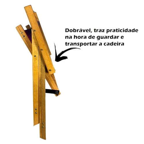 Kit 2 Cadeira De Madeira Dobrável Para Lazer Jardim Praia Piscina Camping Rosa/Marinho - AMZ