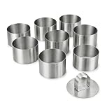 XxinXrong 8 Stück Dessertringe 8cm mit Pushers Edelstahlmaterial