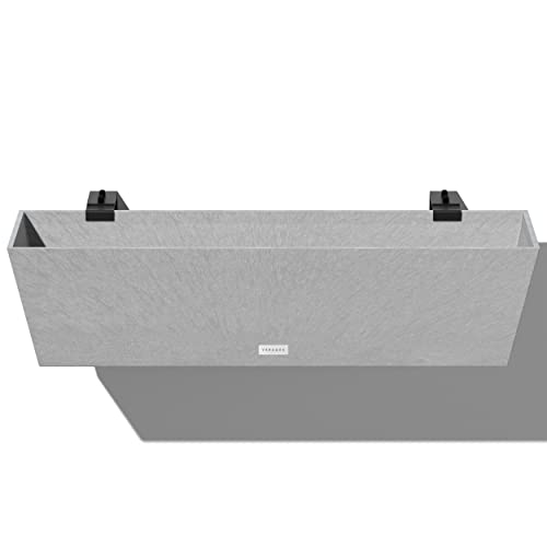 Image of Veradek Pure Series Railing Planter - Tapered Window Box with Bracket