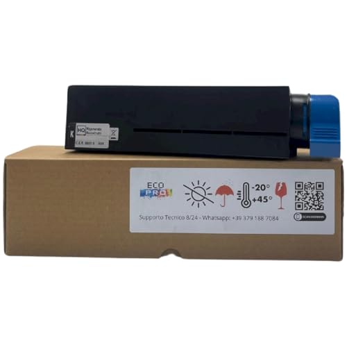 ECOPRO - Tóner reciclado para las impresoras OKI ES4132 ES5112 ES4192 ES 4132 4192 5162 dn mfp dnw - Negro - de 12.000 páginas A4 - COD 45807116