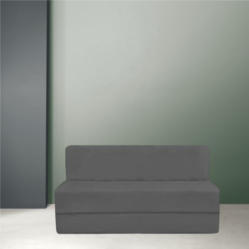 Image of PUM PUM 2-Seater Sofa Cum Bed | EPE Foam Foldable Mattress for Living Room & Guest Use,Grey