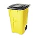 Rubbermaid Commercial 9W27YEL Brute Rollout Container, Square, Plastic, 50 gal, Yellow