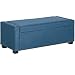 HOMCOM Panca Fondoletto con Vano Contenitore, Cassapanca di Design, Panca Imbottita in Tessuto Blu, 120x50x44cm