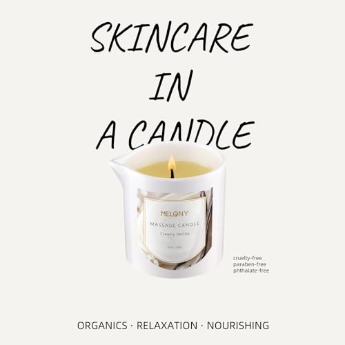 MELONY Luxury Massage Candle - Moisturising, Body Oil Candles for Muscle Relaxation, 8.1OZ (Creamy Vanilla) by MELONY - Image 4