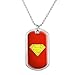 GRAPHICS & MORE Superman Cape Logo Military Dog Tag Pendant Necklace with Chain