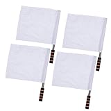 INOOMP Referee Flags 4 Pcs Referee Flag Stainless Steel Hand Flag Flag Track and Field Sports Traini