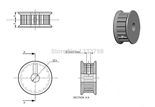 Fevas T5 Customized Design Alloy Flat Belt Pulley With Drawing - (Bore Diameter: As Reference, Width: As Reference, Number Of Pcs: 2Pcs) #TOP5
