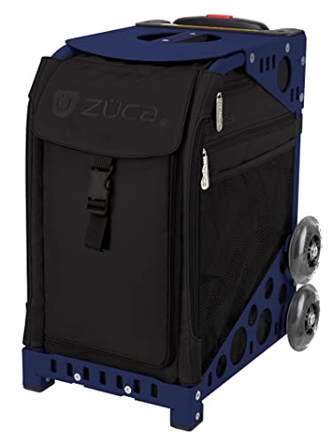 ZUCA Stealth Sport Insert Bag and Navy Blue Frame with Flashing Wheels
