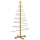 vidaXL Albero di Natale in Legno con Supporto Marrone 125 cm bambù, Salotto, Decorazioni Moderne per Feste, Albero Minimalista, centrotavola Eco-Friendly di Natale