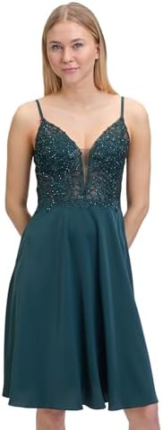 Vera Mont Damen Abendkleid mit Stickerei 34, Dusty Slate