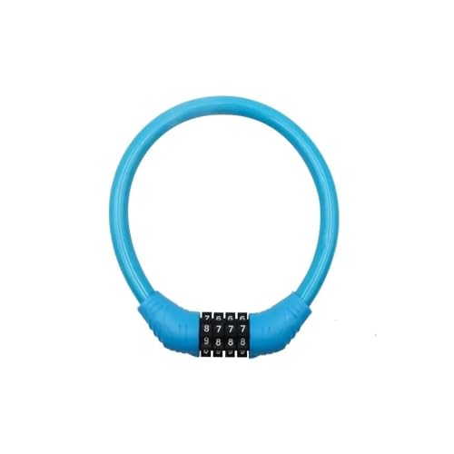 Coded Padlock, 4 Digital Code Motorcycle Disc Brake Cable Lock Zinc Alloy PVC Multicolor(Blue)