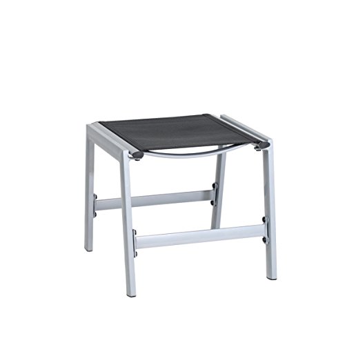 greemotion Monza Tabouret Pliant, Aluminium, Argenté/Noir