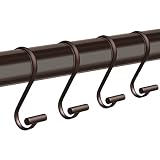 Metal Shower Curtain Hooks,Rust Proof Shower Curtain Rings for Bathroom,T-Bar Decorative Shower Curt