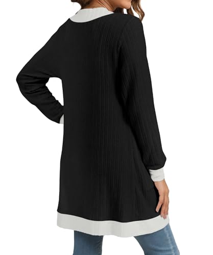 Image of YSYOKOW Cardigan Sweaters for Women Long Sleeve Open Front with Pockets | Long Cardigans for Women Lightweight Soft Casual Dressy Loose Fit Cardigan Sweater with Pockets for Work and Office