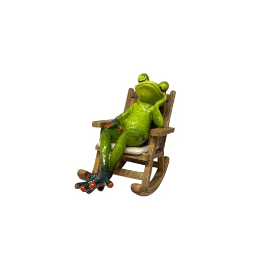 Image of AUGEN Polyresin Frog Sleeping Statue Showpiece for Home Decor Decoration and Gifting (1767F7B, 13cm)