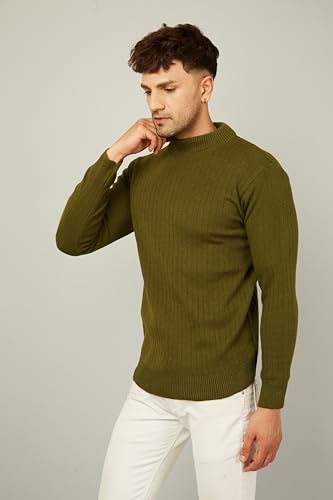 Image of Kvetoo Men High Neck Full Sleeve Winter Woolen Sweater