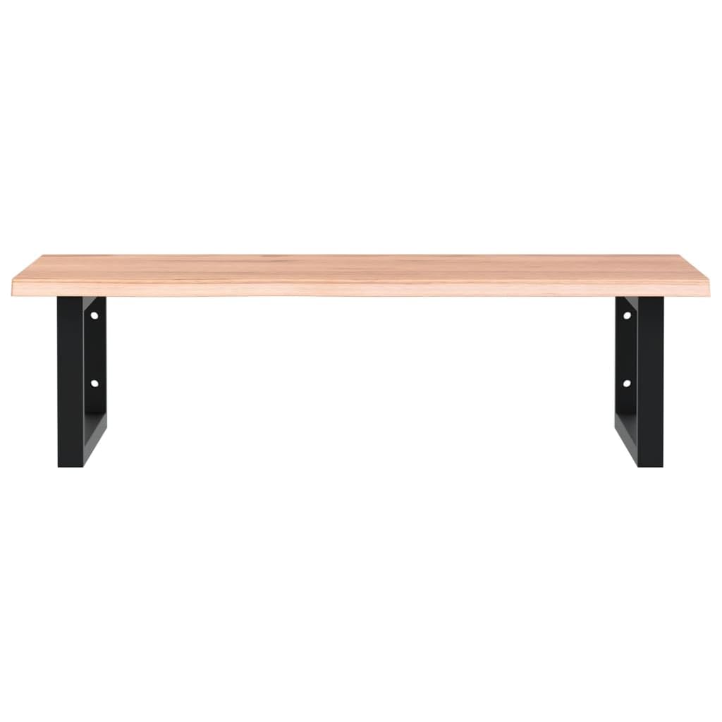 Moderno lavabo flotante para baño, 80 x 50 cm, roble macizo con soporte de acero, diseño elegante para baño y cocina y solución de muebles resistentes