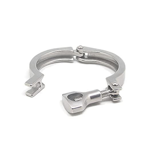 Qiimii 13Mhhm Stainless Steel 304 Single Pin Heavy Duty Tri Clamp With Wing Nut For Ferrule Tc 2"(2 Pack) (2 Inch) #TOP4
