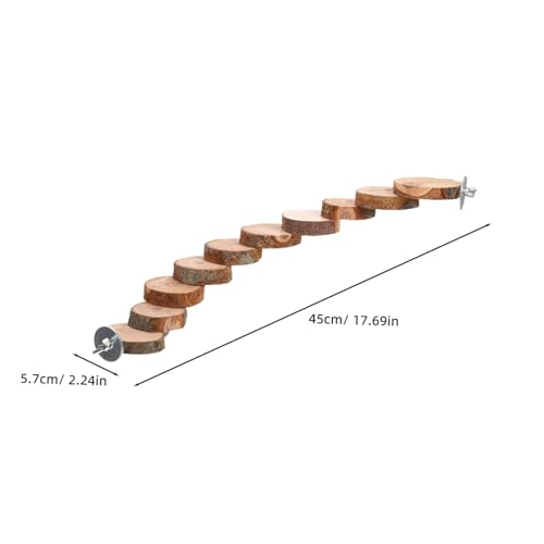 Image of Yardwe Parrot Applewood Ladder Toy for Birds Climbing Platform with Steps Convenient Cage Mount for Parakeets and Hamsters Wear Resistant and Bird Perch Accessories