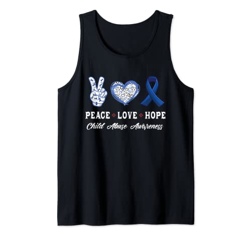 Peace Love Hope Child Abuse Sensibilisation Homme Femme Enfant Débardeur