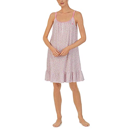 Lauren Ralph Lauren Sleeveless Flounce Gown Multi Floral Lg (Us 12-14) #TOP28