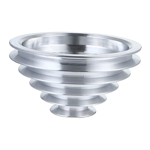 CHILDWEET Multi-Groove Wheel Pagoda Pulley Belt Outer Bore Pagoda Pulley Belt Motor Pulley Bore Pagoda Wheel Heavy Duty Pulley Wheels Bore Aluminum Pagoda Wheel Aluminum Alloy Silver