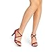DREAM PAIRS Women's Fashion Stilettos Open Toe Pump Heel Sandals,Size 6.5,Red-Suede,GIGI