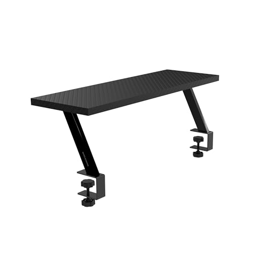 Mars Gaming MGDS, Soporte Elevador Monitor, Eleva el Monitor 17cm, Soporte de Mesa Ergonómico en Acero, Tablero Fibra Carbono 60x20cm, Soporte Pantalla para Escritorios de 10 a 33mm de Grosor, Negro