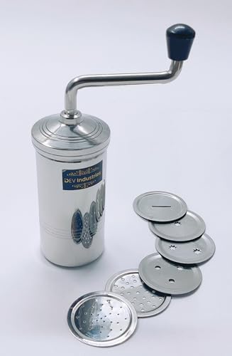 Image of Stainless Steel Press Sev Sancha Machine /Press Muruku Maker /Dab sev Sancha with Jali. (9no. Sev Maker Machine)