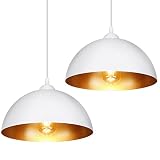 2er Set Industrielle Pendelleuchte, E27 Vintage Hängelampe aus Metall, Durchmesser: 30cm, Hängelleuchte mit verstellbar Kabellänge, Retro Pendellampe für Wohnzimmer Schlafzimmer Restaurant Café Bar