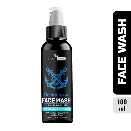 Image of Ocean Refresh Face Wash for Men 100ml | SLS & Paraben Free Deep Cleansing Facial Cleanser | Oil Control, Refreshing & Hydrating Gel Formula for All Skin Types (Pack Of 1)