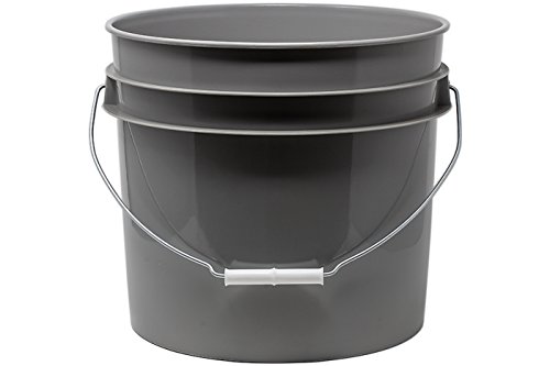 detailmate Wash Bucket in 3,5 Gallonen grau ohne Aufdruck, passend für Grit Guard Eimereinsatz, Grit Guard Washboard sowie Gamma Seal Lids (3.5 Gallonen g)