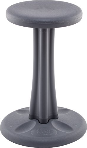 Image of Kore Pre-Teen Wobble Stool, Flexible Seating, Ages 10-11, 18.7in, Grey | Wiggle chair for classroom and home boosts focus, improves posture, and provides an energy outlet; anti-tip base; Made in USA