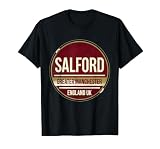 Salford Greater Manchester England UK Vintage Football City T-Shirt, Men, Black, XX-Large