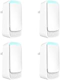 Plug In Air Ionizers - Negative Ion Technology Air Purifier - Quiet Operation Air Freshener for Home, Bedroom, Office, Garage Room - Portable Air Purifiers Odor,Pets Smell - Air Cleaner White (4 Pack）