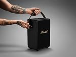 Marshall Tufton Portable Bluetooth Speaker, Multi-Directional Sound, 20+ Hours of Playtime - Black and Brass