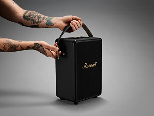 Marshall Tufton Portable Bluetooth Speaker, Multi-Directional Sound, 20+ Hours of Playtime - Black and Brass by Marshall - Image 4