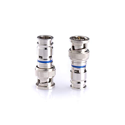 Bnc Compression Connector For Rg6 Coaxial Cable - Pack Of 4 - Solid Construction With High Grade Metals - Male Bnc Connectors For Cctv, Sdi, Hd-Sdi, Siamese, Security Camera #TOP1