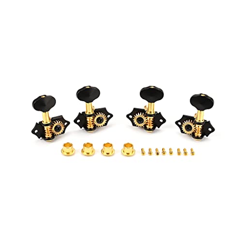 Ogdni 2R2L Black-Plated Tuning Peg Machine Head Tuners For 4 String Ukulele Guitar Bass-Gear Ratio 1:19 (Gc501B) #TOP15