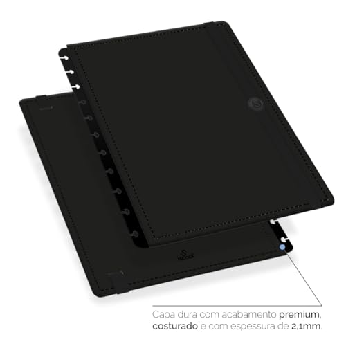 Capa e Contracapa Para Caderno Iscool Disc G Blackout Preto Fosco