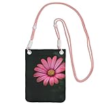 Matériaux de qualité supérieure avec imprimé marguerites roses : le joli sac à bandoulière pour téléphone est en toile de haute qualité. Petit sac à main ou à bandoulière, mignon, unique, style vintage et tendance.