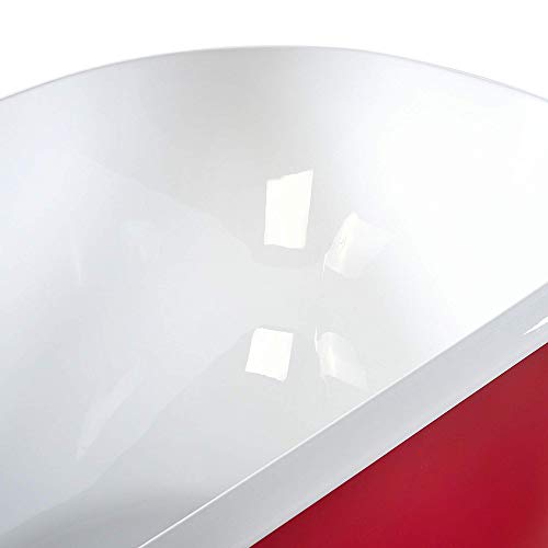 Badewanne freistehend oval rot in römischem Stil 170 x 77 cm Tesoro