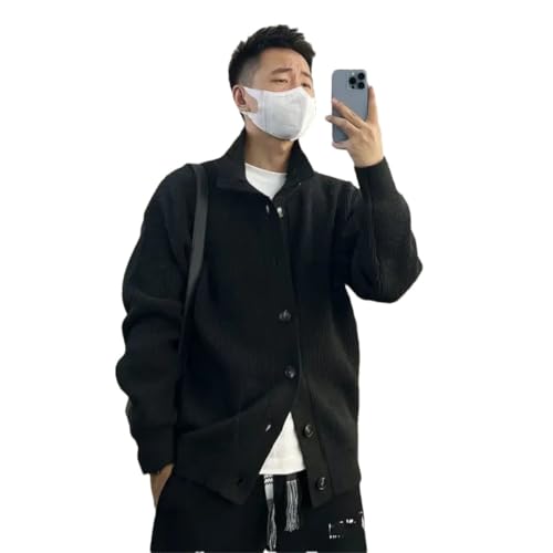 Men Sweater Korean Solid Color Long Sleeve Top Harajuku Cashmere Knit Cardigan Sweaters