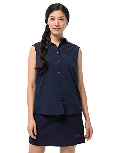 Jack Wolfskin Damen Schnelltrocknende Ärmellose Bluse Sonora Sleeveless Shirt W, Midnight Blue, XS, 1403261-1910001 – Ansicht 2