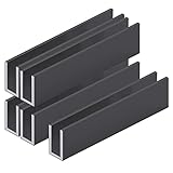 Top Hardware Aluminum Fixed Panel Shower Door U Channel for 1/2inch Thick Glass 95 inches Length (5, Black Finish)